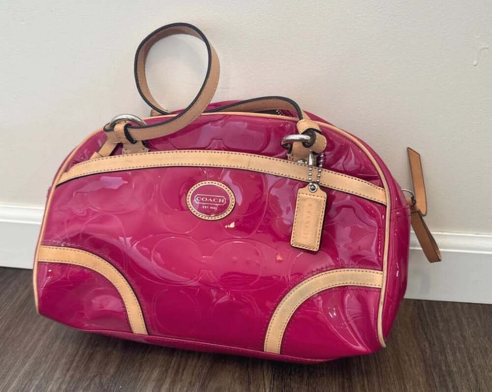 Coach F20065 Patent Leather Satchel Hot Pink Handbag